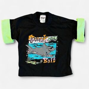 Baby Vintage Shark Bait Graphic Tee with Neon Sleeves 18 months